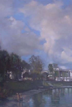 Georges Brandstatter, Yarkon River, Tel-Aviv, 2007, huile sur toile